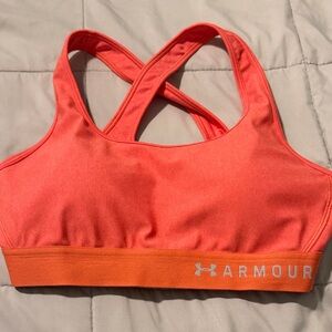 Under Armour Coral Orange Crossback Sports Bra